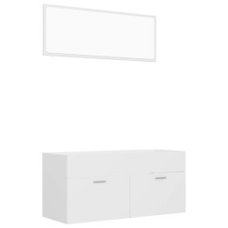vidaXL Juego de muebles de baño 2 pzas madera contrachapada blanco