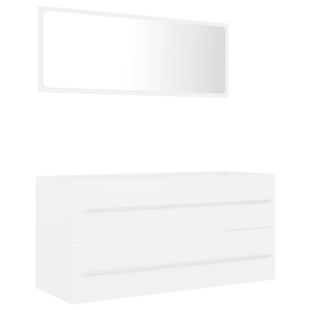 vidaXL Juego de muebles de baño 2 pzas madera contrachapada blanco