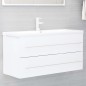vidaXL Juego de muebles de baño 2 pzas madera contrachapada blanco vidaXL Juego de muebles de baño 2 pzas madera contrachapada blanco