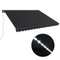 vidaXL Toldo retráctil manual con LED gris antracita 400x300 cm vidaXL Toldo retráctil manual con LED gris antracita 400x300 cm
