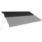 vidaXL Toldo retráctil manual con LED gris antracita 500x300 cm