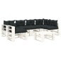 vidaXL Muebles de palets de jardín 7 pzas madera cojines antracita