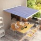 vidaXL Toldo de carrete manual azul y blanco 350x250 cm vidaXL Toldo de carrete manual azul y blanco 350x250 cm