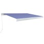 vidaXL Toldo de carrete manual azul y blanco 350x250 cm vidaXL Toldo de carrete manual azul y blanco 350x250 cm