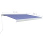 vidaXL Toldo de carrete manual azul y blanco 350x250 cm vidaXL Toldo de carrete manual azul y blanco 350x250 cm