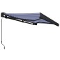 vidaXL Toldo de carrete manual azul y blanco 350x250 cm vidaXL Toldo de carrete manual azul y blanco 350x250 cm