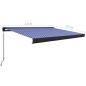 vidaXL Toldo de carrete manual azul y blanco 350x250 cm vidaXL Toldo de carrete manual azul y blanco 350x250 cm