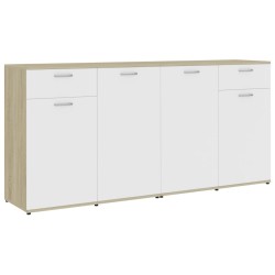 vidaXL Aparador madera de ingeniería blanco roble Sonoma 160x36x75 cm