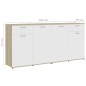 vidaXL Aparador madera de ingeniería blanco roble Sonoma 160x36x75 cm vidaXL Aparador madera de ingeniería blanco roble Sonoma 160x36x75 cm