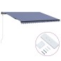 vidaXL Toldo automático retráctil azul y blanco 500x300 cm vidaXL Toldo automático retráctil azul y blanco 500x300 cm