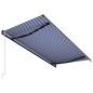 vidaXL Toldo automático retráctil azul y blanco 500x300 cm vidaXL Toldo automático retráctil azul y blanco 500x300 cm