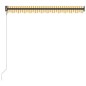 vidaXL Toldo retráctil sensor de viento LED amarillo blanco 300x250 cm vidaXL Toldo retráctil sensor de viento LED amarillo blanco 300x250 cm