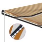 vidaXL Toldo retráctil sensor de viento LED amarillo blanco 300x250 cm vidaXL Toldo retráctil sensor de viento LED amarillo blanco 300x250 cm