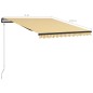 vidaXL Toldo retráctil sensor de viento LED amarillo blanco 300x250 cm vidaXL Toldo retráctil sensor de viento LED amarillo blanco 300x250 cm
