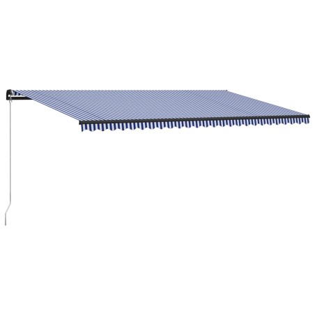 vidaXL Toldo manual retráctil azul y blanco 600x300 cm