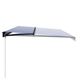 vidaXL Toldo manual retráctil azul y blanco 600x300 cm