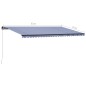 vidaXL Toldo manual retráctil azul y blanco 600x300 cm vidaXL Toldo manual retráctil azul y blanco 600x300 cm