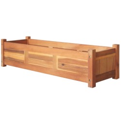 vidaXL Arriates elevados de jardín 2 pzas madera acacia 100x30x25 cm