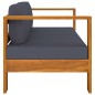vidaXL Muebles de jardín 4 pzas cojines madera acacia gris oscuro