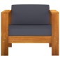 vidaXL Muebles de jardín 4 pzas cojines madera acacia gris oscuro