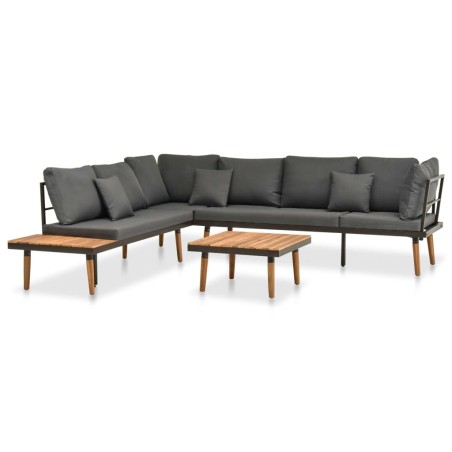 vidaXL Muebles de jardín 4 piezas con cojines madera maciza acacia 
