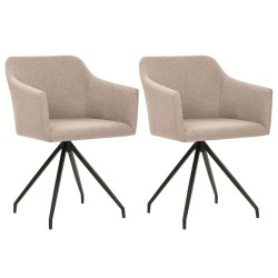 vidaXL Sillas de comedor giratorias 2 unidades tela gris topo