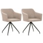 vidaXL Sillas de comedor giratorias 2 unidades tela gris topo vidaXL Sillas de comedor giratorias 2 unidades tela gris topo
