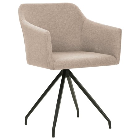 vidaXL Sillas de comedor giratorias 2 unidades tela gris topo