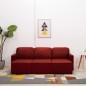 vidaXL Sofá cama modular de 3 plazas cuero sintético color vino tinto vidaXL Sofá cama modular de 3 plazas cuero sintético color vino tinto