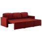 vidaXL Sofá cama modular de 3 plazas cuero sintético color vino tinto vidaXL Sofá cama modular de 3 plazas cuero sintético color vino tinto