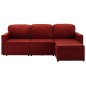 vidaXL Sofá cama modular de 3 plazas cuero sintético color vino tinto vidaXL Sofá cama modular de 3 plazas cuero sintético color vino tinto