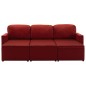 vidaXL Sofá cama modular de 3 plazas cuero sintético color vino tinto vidaXL Sofá cama modular de 3 plazas cuero sintético color vino tinto