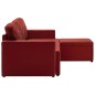 vidaXL Sofá cama modular de 3 plazas cuero sintético color vino tinto vidaXL Sofá cama modular de 3 plazas cuero sintético color vino tinto