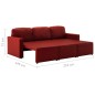 vidaXL Sofá cama modular de 3 plazas cuero sintético color vino tinto vidaXL Sofá cama modular de 3 plazas cuero sintético color vino tinto