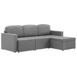 vidaXL Sofá cama modular de 3 plazas tela gris claro