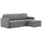 vidaXL Sofá cama modular de 3 plazas tela gris claro vidaXL Sofá cama modular de 3 plazas tela gris claro