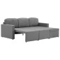 vidaXL Sofá cama modular de 3 plazas tela gris claro vidaXL Sofá cama modular de 3 plazas tela gris claro