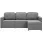 vidaXL Sofá cama modular de 3 plazas tela gris claro vidaXL Sofá cama modular de 3 plazas tela gris claro