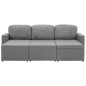 vidaXL Sofá cama modular de 3 plazas tela gris claro vidaXL Sofá cama modular de 3 plazas tela gris claro
