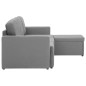 vidaXL Sofá cama modular de 3 plazas tela gris claro vidaXL Sofá cama modular de 3 plazas tela gris claro