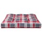vidaXL Cojín para sofá de palets tela a cuadros rojo 80x80x12 cm vidaXL Cojín para sofá de palets tela a cuadros rojo 80x80x12 cm