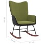 vidaXL Silla mecedora de terciopelo y PVC verde claro vidaXL Silla mecedora de terciopelo y PVC verde claro