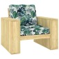 vidaXL Silla de jardín y cojines de hojas madera de pino impregnada vidaXL Silla de jardín y cojines de hojas madera de pino impregnada