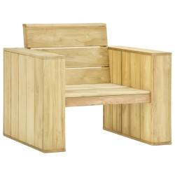 vidaXL Silla de jardín y cojines rojo madera pino impregnada