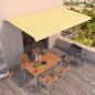 vidaXL Toldo retráctil automático amarillo y blanco 600x350 cm