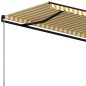 vidaXL Toldo retráctil manual amarillo y blanco 400x350 cm