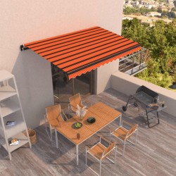 vidaXL Toldo retráctil manual naranja y marrón 450x350 cm
