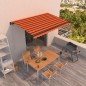 vidaXL Toldo retráctil manual naranja y marrón 450x350 cm vidaXL Toldo retráctil manual naranja y marrón 450x350 cm
