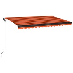 vidaXL Toldo retráctil manual naranja y marrón 450x350 cm
