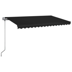 vidaXL Toldo automático LED sensor de viento gris antracita 450x350 cm